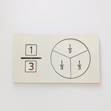 Load image into Gallery viewer, Wooden Fraction Board – Montessori Math Toy – Hands-On Learning Tool with Reversible Pieces – Homeschool Classroom Gift Made in Canada